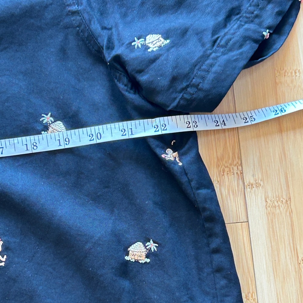 Vintage AKS Shirt XL All Over Embroidered Monkey Tiki Hut Black Tencel Button Up - Picture 11 of 12